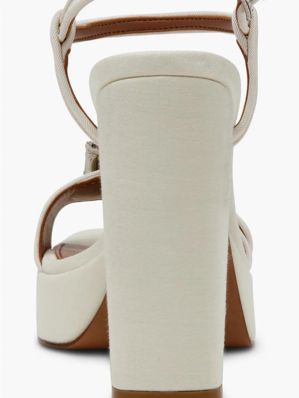 Steve Madden Liandra Satin Ivory Ankle Strap Platfrm Embellish Buckle Sz 10 NWB